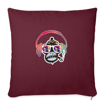 Techno Affe Rave DJ Music Electro Festival - Housse de coussin décorative 45 x 45 cm - bordeaux - Devant