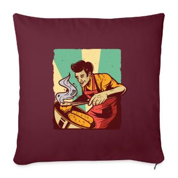 Barbecue homme Barbecue - Housse de coussin décorative 45 x 45 cm - bordeaux - Devant