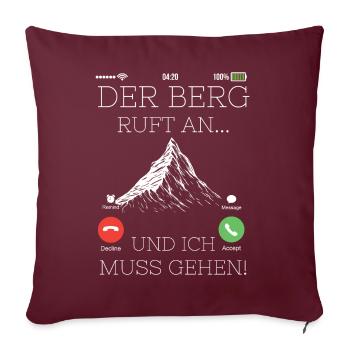 Der Berg ruft Wandern Berg liebe - Sofakissenbezug 45 x 45 cm - Burgunderrot - Vorne