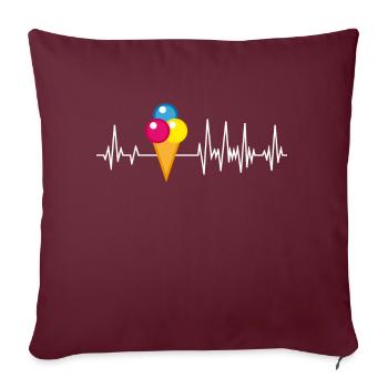 Glacière à glace battement de coeur Glace glace glacier - Housse de coussin décorative 45 x 45 cm - bordeaux - Devant