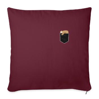 Sloth in the chest pocket - Sofa pillowcase 17,3'' x 17,3'' (45 x 45 cm) - burgundy - Front