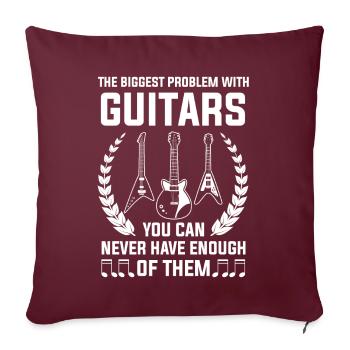 Guitare acoustique Guitare basse guitare électrique - Housse de coussin décorative 45 x 45 cm - bordeaux - Devant