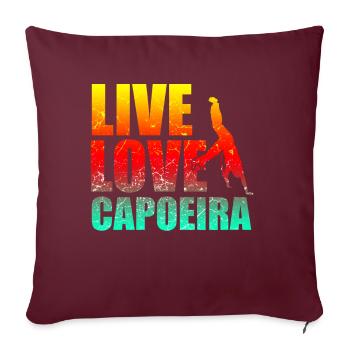 Capoeira - Housse de coussin décorative 45 x 45 cm - bordeaux - Devant
