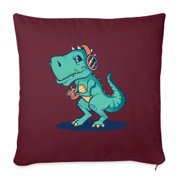 Dino Dinosaurier T-rex Trex Tyrannosaurus Saurier - Sofakissenbezug 45 x 45 cm - Burgunderrot - Vorne