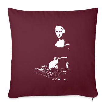 DJ Mona Lisa Mixer - Housse de coussin décorative 45 x 45 cm - bordeaux - Devant