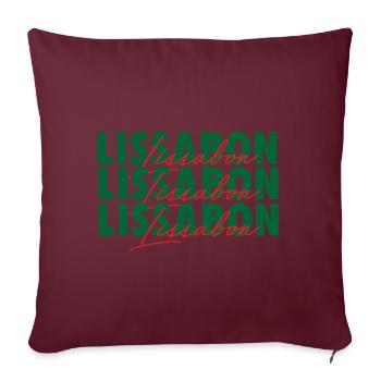 Lisbonne Europe Portugal portugais - Housse de coussin décorative 45 x 45 cm - bordeaux - Devant