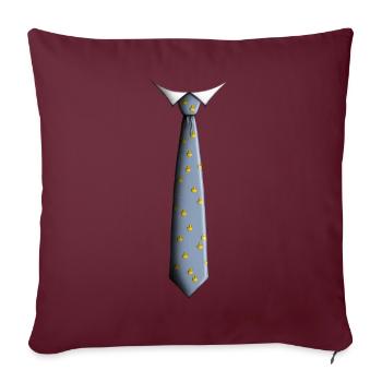 Cravate avec canard - Housse de coussin décorative 45 x 45 cm - bordeaux - Devant