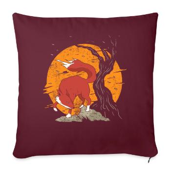 Kitsune Aesthetic Anime Cadeaux - Housse de coussin décorative 45 x 45 cm - bordeaux - Devant