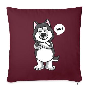 Stupide Alaskan Malamute chien drôle propriétaire de chien - Housse de coussin décorative 45 x 45 cm - bordeaux - Devant