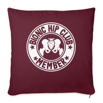 Nouveau hanche chirurge chirurgicale drôle logo - Housse de coussin décorative 45 x 45 cm - bordeaux - Devant