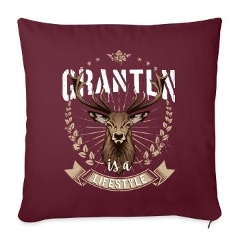 Grantln is a lifestyle Hirsch Grantler Bayern - Sofakissenbezug 45 x 45 cm - Burgunderrot - Vorne