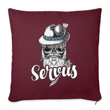Servus Bekleidung Bayern Dialekt - Sofakissenbezug 45 x 45 cm - Burgunderrot - Vorne