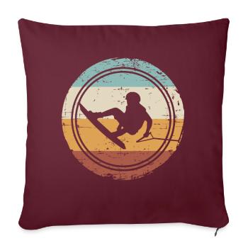 Rétro Wakeboard Wakeboard Wakeboard rétro Wakeboard Wakeboard - Housse de coussin décorative 45 x 45 cm - bordeaux - Devant
