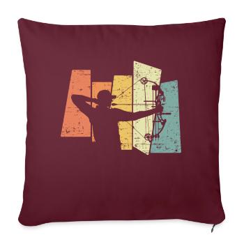 Tir à l’arc Fléchette Arc rétro rétro vintage - Housse de coussin décorative 45 x 45 cm - bordeaux - Devant
