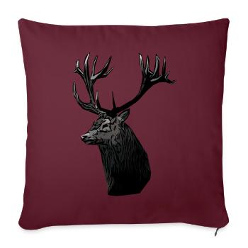 Hirsch Jäger Jagd Hirsche Hunting Jagdmotiv - Sofakissenbezug 45 x 45 cm - Burgunderrot - Vorne