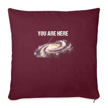 You Are Here La Voie Lactée Univers De l’Espace - Housse de coussin décorative 45 x 45 cm - bordeaux - Devant