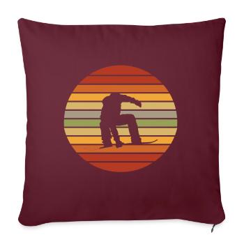 Snowboarding Vintage Snowboard Retro Snowboarder - Housse de coussin décorative 45 x 45 cm - bordeaux - Devant