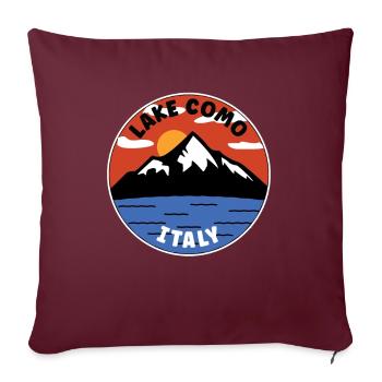 | du lac de Côme Italie | Lac et montagne - Housse de coussin décorative 45 x 45 cm - bordeaux - Devant