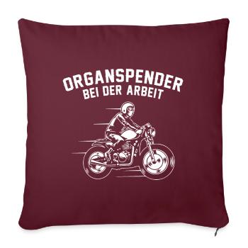 Donneur d’organes au travail Motard - Housse de coussin décorative 45 x 45 cm - bordeaux - Devant