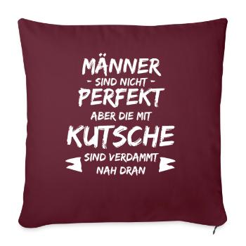 Kutsche Pferdekutsche Männer Kutscher - Sofakissenbezug 45 x 45 cm - Burgunderrot - Vorne