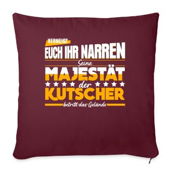 Kutsche Pferdekutsche Witz Kutscher - Sofakissenbezug 45 x 45 cm - Burgunderrot - Vorne