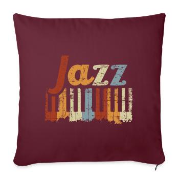 Vintage Piano Musical Instrument Jazz Music - Housse de coussin décorative 45 x 45 cm - bordeaux - Devant