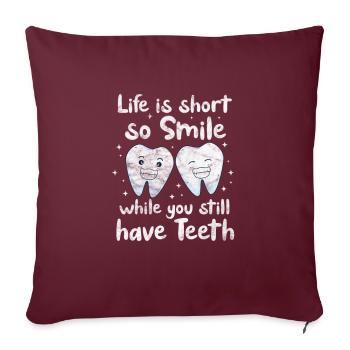 Dentiste - Housse de coussin décorative 45 x 45 cm - bordeaux - Devant