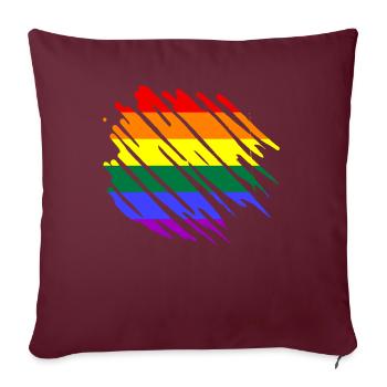 LGBT Regenbogenfahne - Sofakissenbezug 45 x 45 cm - Burgunderrot - Vorne