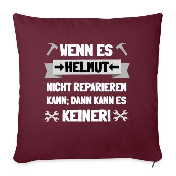 Helmut mein Name - Sofakissenbezug 45 x 45 cm - Burgunderrot - Vorne