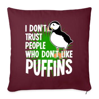 Puffin Rengaine de perroquet - Housse de coussin décorative 45 x 45 cm - bordeaux - Devant