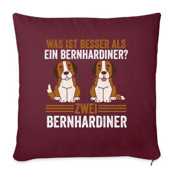 Zwei Bernhardiner Hund Bernhardiner - Sofakissenbezug 45 x 45 cm - Burgunderrot - Vorne