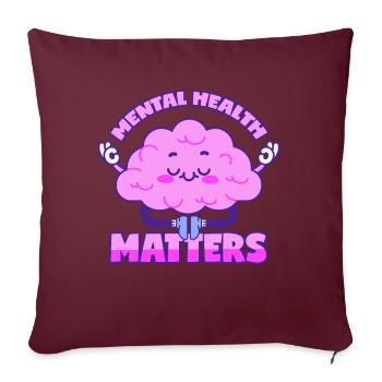 Mentale Gesundheit Psyche Therapie Gehirn - Sofakissenbezug 45 x 45 cm - Burgunderrot - Vorne