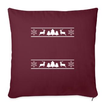 Décoration de renne à poutre de cadre de Noël - Housse de coussin décorative 45 x 45 cm - bordeaux - Devant