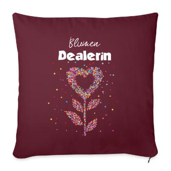 Blumendealerin Floristin Floristik Blumen Geschenk - Sofakissenbezug 45 x 45 cm - Burgunderrot - Vorne