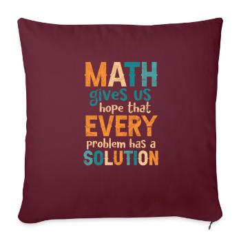 Professeur de mathématiques Math Math Teacher Cadeau - Housse de coussin décorative 45 x 45 cm - bordeaux - Devant