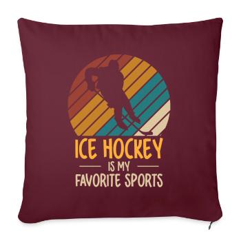 Hockey sur glace Hockey Joueur de hockey sur glace Équipe de hockey sur glace - Housse de coussin décorative 45 x 45 cm - bordeaux - Devant