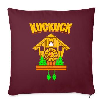 Coucou Horloge Coucou - Housse de coussin décorative 45 x 45 cm - bordeaux - Devant