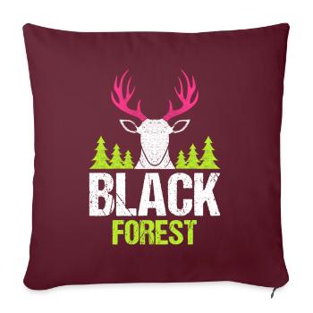 Black Forest Hirschgeweih Pink - Sofakissenbezug 45 x 45 cm - Burgunderrot - Vorne