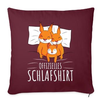 Offizielles Schlafshirt Eichhörnchen Familie - Sofakissenbezug 45 x 45 cm - Burgunderrot - Vorne