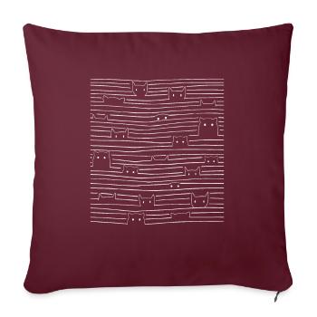 Cat Line Cat Cat Lines Hideout - Housse de coussin décorative 45 x 45 cm - bordeaux - Devant