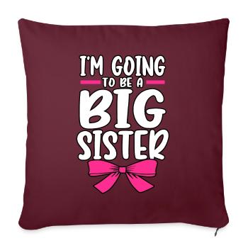 Bébé révèle que je vais être une grande sœur genre - Housse de coussin décorative 45 x 45 cm - bordeaux - Devant