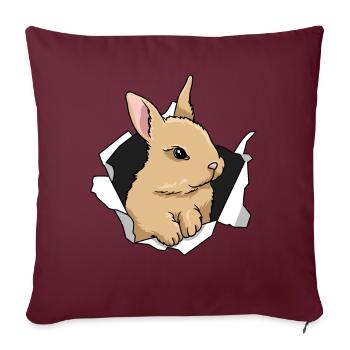 Rabbit Breakthrough Cute Rabbit Animal - Sofa pillowcase 17,3'' x 17,3'' (45 x 45 cm) - burgundy - Front