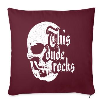 Rock Metal Punk Skull Rocker Musique - Housse de coussin décorative 45 x 45 cm - bordeaux - Devant