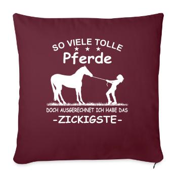 So viele tolle Pferde Führungskraft Pferd Reiterin - Sofakissenbezug 45 x 45 cm - Burgunderrot - Vorne