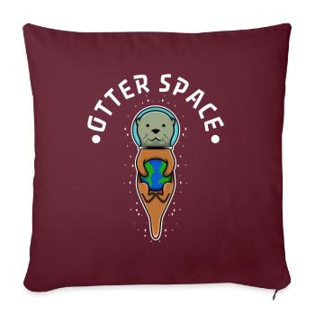 Espace Loutre - Housse de coussin décorative 45 x 45 cm - bordeaux - Devant