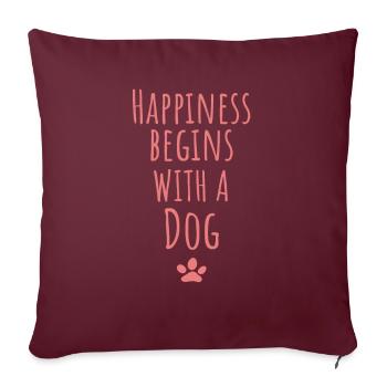 Chiens disant - Housse de coussin décorative 45 x 45 cm - bordeaux - Devant
