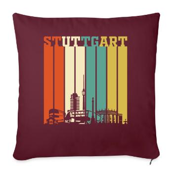 Stuttgart | Stuttgart Geschenk Skyline - Sofakissenbezug 45 x 45 cm - Burgunderrot - Vorne