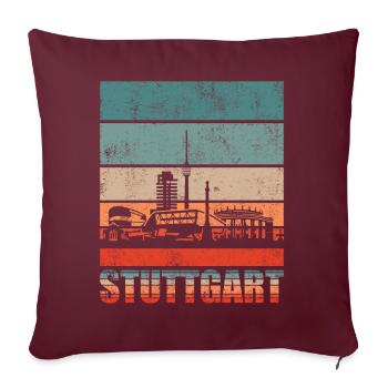 Stuttgart Skyline Geschenkidee - Sofakissenbezug 45 x 45 cm - Burgunderrot - Vorne