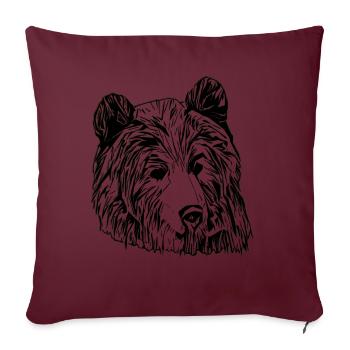 Bären tier motiv Tiergesicht - Sofakissenbezug 45 x 45 cm - Burgunderrot - Vorne