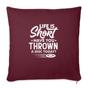 Ultimate Frisbee Sport Disc Golf Cadeau - Housse de coussin décorative 45 x 45 cm - bordeaux - Devant